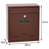 Maxbell Wall Mount Mailbox Lockable Drop Box Rainproof Mail Box for door Gate Brown