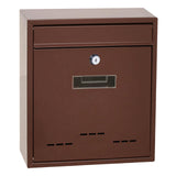 Maxbell Wall Mount Mailbox Lockable Drop Box Rainproof Mail Box for door Gate Brown