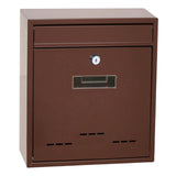 Maxbell Wall Mount Mailbox Lockable Drop Box Rainproof Mail Box for door Gate Brown