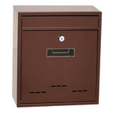Maxbell Wall Mount Mailbox Lockable Drop Box Rainproof Mail Box for door Gate Brown