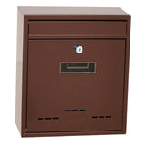 Maxbell Wall Mount Mailbox Lockable Drop Box Rainproof Mail Box for door Gate Brown