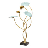 Maxbell Maxbell Leaf Ornament Sculpture Standing Crafts Iron Tabletop Adornment Art Decor StyleC