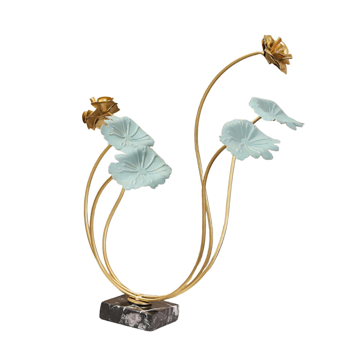 Maxbell Maxbell Leaf Ornament Sculpture Standing Crafts Iron Tabletop Adornment Art Decor StyleE