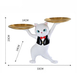 Maxbell Maxbell Modern Cat Figurine Organizer Cosmetic Cookie Candy Dish Jewelry Tray Statue