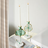 Maxbell Maxbell Leaves Decorative Taper Candles Holders Prayer Candles Party Candlestick Leaves Green