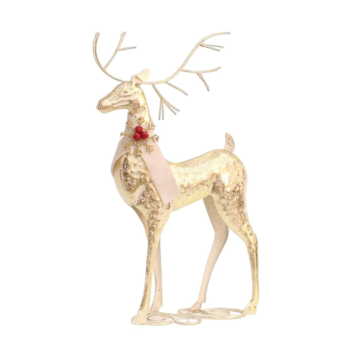 Maxbell Maxbell Christmas Elk Statue Metal Reindeer Figurines for Xmas Background Party Style B