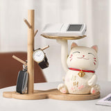 Maxbell Maxbell Lucky Cat Desk Storage Tray Statue Multifunctional for Dining Room Decor Single Tray