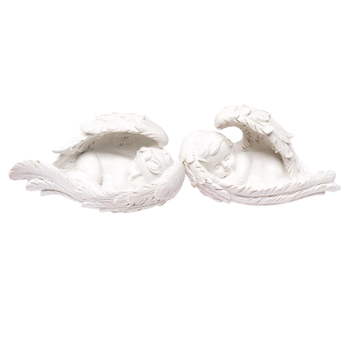 Maxbell Maxbell 2x Adorable Angel Statue Art Sculpture Home Decor Photo Props Crafts Artwork White