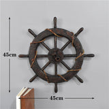 Maxbell Maxbell Wooden Ship Steering Wheel Decor Pirate Hanging Beach Theme Sailboat Decor 45cm