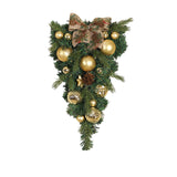 Maxbell Maxbell Winter Christmas Teardrop Swag Garland Wreath for Door Outdoor Indoor Home