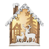 Maxbell Maxbell Christmas Tree Hanging Decoration Wooden Small House Lighted up Hollow Design Elk