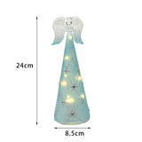 Glass Christmas Tree Night Light LED Figurine for Window Outdoor Decor L 8.5x24cm