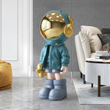 Maxbell Maxbell 3D Resin Astronaut Standing Figure Statue Floor decoration Cute Blue