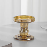 Glass Candle Holder Candlestick Candelabra for Living Room Party Holiday 8cmx8.5cm