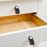 PU Leather Cabinet Knobs Pull Handle Farmhouse Door Dresser Gate Kitchen 6.5cmx2.5cmx2.3cm Black Single Hole
