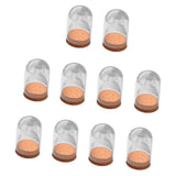 Maxbell 2x10Pcs Display Dome with Base Collectibles Dustproof Display Case Glass Dome