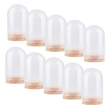 Maxbell 2x10Pcs Display Dome with Base Collectibles Dustproof Display Case Glass Dome