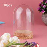 Maxbell 2x10Pcs Display Dome with Base Collectibles Dustproof Display Case Glass Dome