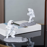 Maxbell 4xCool Astronaut Phone Holder Children Gift Universal Home Decor Desktop Mount Argent Style B
