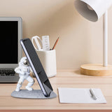 Maxbell 6xCool Astronaut Phone Holder Children Gift Universal Home Decor Desktop Mount Argent Style B