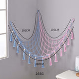 Plush Toy Net Ornaments Organizer Display Home Corner Stuffed Animal Hammock Blue