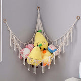 Plush Toy Net Ornaments Organizer Display Home Corner Stuffed Animal Hammock Beige