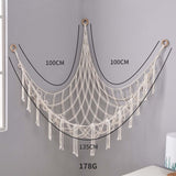 Plush Toy Net Ornaments Organizer Display Home Corner Stuffed Animal Hammock Beige