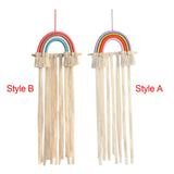 Macrame Hair Bow Holder for Girls Woven Hair Clips Organizer Wall Door Decors Style A