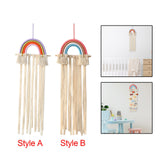 Macrame Hair Bow Holder for Girls Woven Hair Clips Organizer Wall Door Decors Style A