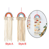 Macrame Hair Bow Holder for Girls Woven Hair Clips Organizer Wall Door Decors Style A