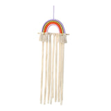 Macrame Hair Bow Holder for Girls Woven Hair Clips Organizer Wall Door Decors Style A