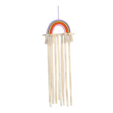Macrame Hair Bow Holder for Girls Woven Hair Clips Organizer Wall Door Decors Style A