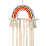 Macrame Hair Bow Holder for Girls Woven Hair Clips Organizer Wall Door Decors Style A