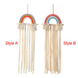Macrame Hair Bow Holder for Girls Woven Hair Clips Organizer Wall Door Decors Style A