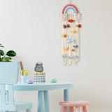 Macrame Hair Bow Holder for Girls Woven Hair Clips Organizer Wall Door Decors Style B