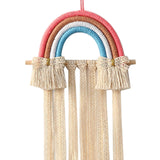 Macrame Hair Bow Holder for Girls Woven Hair Clips Organizer Wall Door Decors Style B