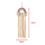 Macrame Hair Bow Holder for Girls Woven Hair Clips Organizer Wall Door Decors Style B