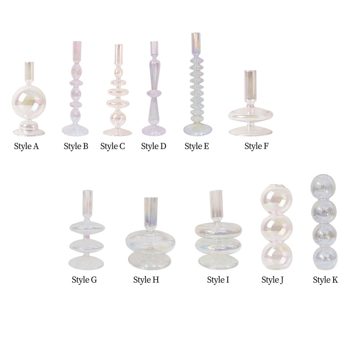 Maxbell Maxbell Glass Candle Holder Modern Candlestick Table Centerpiece Pillar Candle Stand Style A