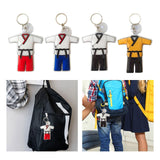 Maxbell 6xTaekwondo Keychain Metal Keyring Cute Bag Charms Key Holder Sports Keychains Red
