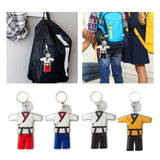 Maxbell 4xTaekwondo Keychain Metal Keyring Cute Bag Charms Key Holder Sports Keychains Red