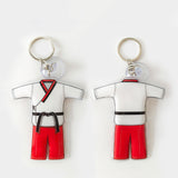 Maxbell 4xTaekwondo Keychain Metal Keyring Cute Bag Charms Key Holder Sports Keychains Red