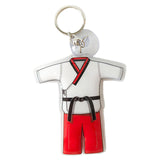 Maxbell 2xTaekwondo Keychain Metal Keyring Cute Bag Charms Key Holder Sports Keychains Red