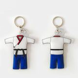 Maxbell 6xTaekwondo Keychain Metal Keyring Cute Bag Charms Key Holder Sports Keychains Blue