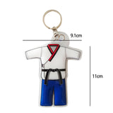 Maxbell 6xTaekwondo Keychain Metal Keyring Cute Bag Charms Key Holder Sports Keychains Blue