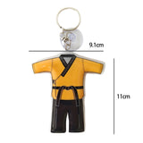 Maxbell 4xTaekwondo Keychain Metal Keyring Cute Bag Charms Key Holder Sports Keychains Yellow