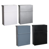 Maxbell Wall Mount Mailbox Galvanized Iron Postbox Vintage Style Lockable Letter Box White