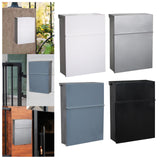 Maxbell Wall Mount Mailbox Galvanized Iron Postbox Vintage Style Lockable Letter Box White
