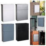 Maxbell Wall Mount Mailbox Galvanized Iron Postbox Vintage Style Lockable Letter Box White