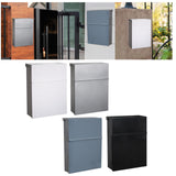Maxbell Wall Mount Mailbox Galvanized Iron Postbox Vintage Style Lockable Letter Box White