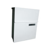 Maxbell Wall Mount Mailbox Galvanized Iron Postbox Vintage Style Lockable Letter Box White